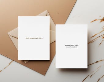 This is Me, Putting in Effort - Minimalist Aesthetic Funny Card, Introvert Support Card, Sarcastic Humor Card, Relatable Greeting Card