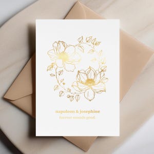 Forever Sounds Good - Personalized Card, Wedding Keepsake, Gold Greeting Card, Custom Names Card, Personal Wishes, Card for Couple