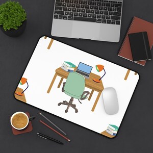 Tapis de bureau confortable pour bureau à domicile - Décoration élégante pour l&#39;espace de travail, accessoires de bureau, cadeau pour les étudiants, indispensables pour le télétravail, décoration de bureau à domicile