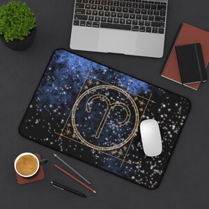 Astrological Desk Mat - Aries Zodiac Star Sign Office Decor, Gift for Astrology Lovers, Personalized Workspace, Celestial Theme