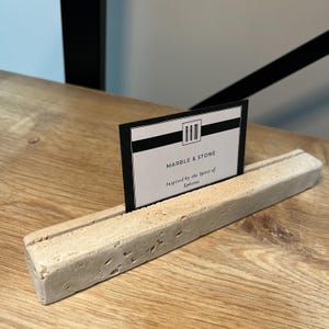 Porta-cartões personalizado em travertino, porta-cardápio em travertino, porta-etiquetas, porta-lugares em pedra para casamento, placa de bar, porta-joias para exposição