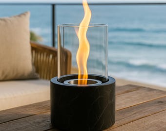 Natürliches Feuer X—2 |  Tischkamin | Handgefertigte Beton Rauchfreie, Geruchlose & Tragbare Feuerstelle | Indoor Outdoor Decor - Geschenk