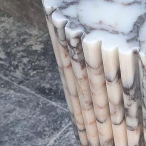 Roma Ancient Colosseum Violet Marble Side Table – Roma Style Fluted Cylinder Nightstand image 15