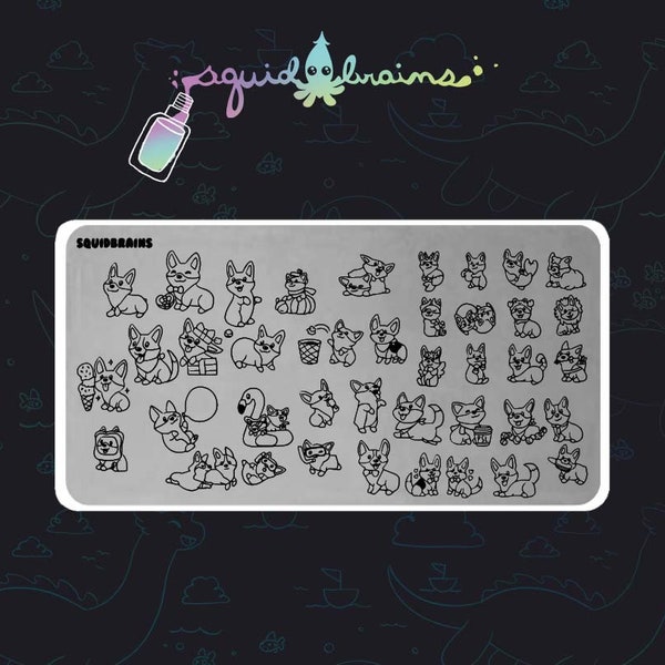 Corgi Nail Stamping Plate