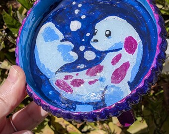 Painted Seal Holding Dish for accessories ring dish