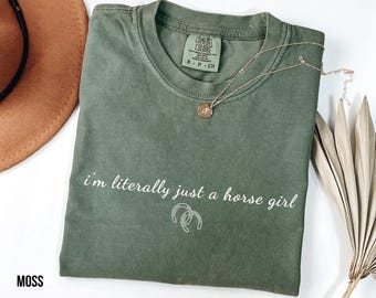 Grappig T-shirt paard meisje, shirt paardenliefhebber, shirt paard moeder comfort kleuren T-shirt voor paardrijden