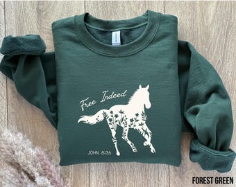 Tatsächlich Pferd Sweatshirt, Christian Cowgirl Sweatshirt, Western Pferd Liebhaber Geschenk, Bibel Vers Pullover, Glaube Cowgirl Shirt