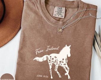 Komfort Farben frei in der Tat Pferde Shirt: Christian Cowgirl Tee