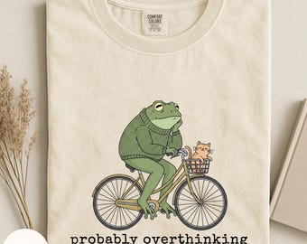 T-shirt met grappige kleuren en grappige kikker: T-shirt voor angsthumor Geestelijke gezondheid