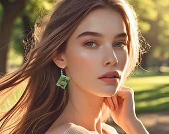 Electronic PCB Earrings - Cyberpunk Steampunk Model "Regulator" One Pair