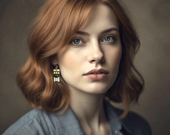 Electronic PCB Earrings - Cyberpunk Steampunk Model 'USB LED' One Pair