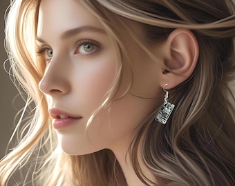 Electronic PCB Earrings - Cyberpunk Steampunk Model "Mini Booster" One Pair