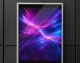 Neon Pulse Flow | Vibrant Cosmic Abstract Wall Art | Instant Digital Download