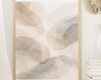Blush Drift Abstract | Soft Minimal Abstract Wall Art | Modern Neutral Home Decor