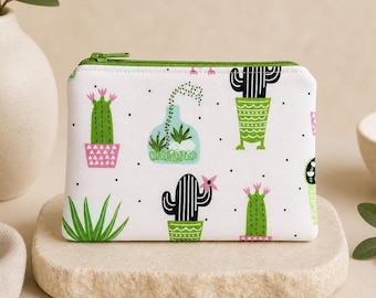 Cactus Small Zipper Bag Gift for Women