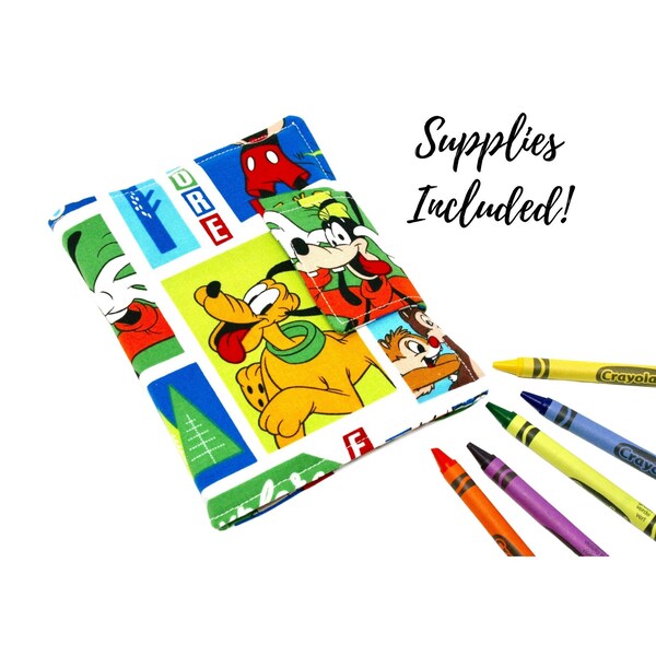 Disney Wallet - Kids Coloring - Kids Crafts - Kids Art - Art Kit - Art Set - Travel Toy - Crayon Wallet