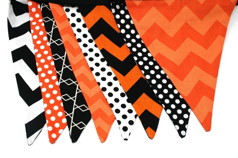 Halloween Fabric Bunting Banner Flags Halloween Decor Etsy