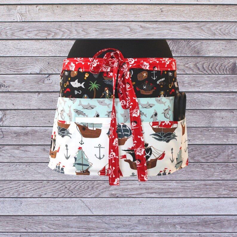 Pirate Tales Apron Teacher Apron With Pockets Half Apron Etsy