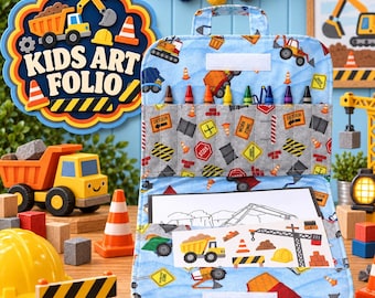 Construction Travel Art Kit for Kids Screen Free Toy Toddler Boy Gift and Road Trip Activity