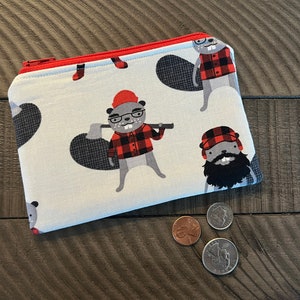 Adorable bolsa de tela con cremallera de castor: regalo perfecto, billetera o tarjetero