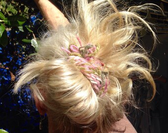 Two Hand Knit HAIR BAND - Extra Thick, Short - Protects Hair