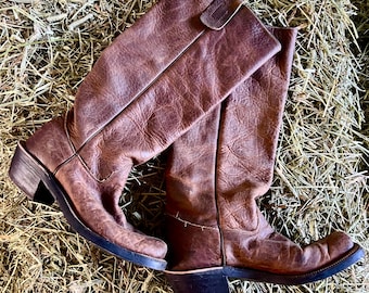 Original Olathe Bull Hide Snake Boots - Mens 9C Incredible Condition!