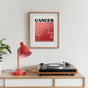 Zodiac Cancer Print, Funky Wall Art, Zodiac Poster, Zodiac Gift, Trendy Cancer Wall Art, Zodiac Sign Print, Digital Download