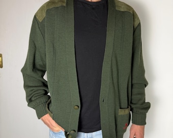Vintage Cardigan / Mohair Cardigan / 1960s Campus Fuzzy Mohair