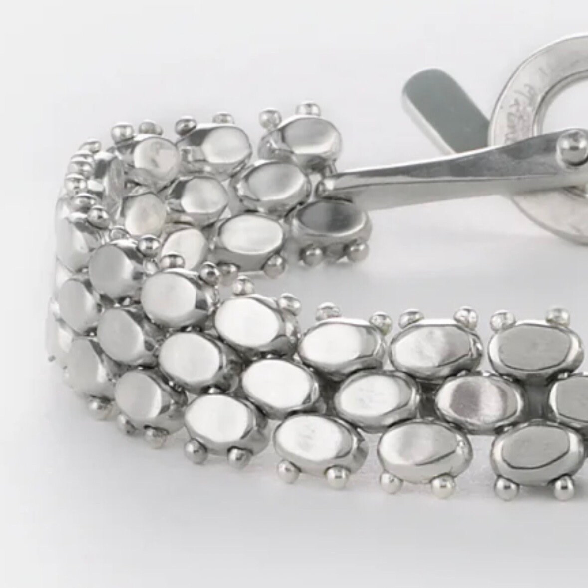 Sterling Silver Stream Bracelet by Jill Platner, 1” X 7”, W Sterling Silver Stream Bracelet by Jill Platner, 1” X 7”, W