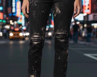 Jean Levi's 512 vintage 1996 fabriqué au Canada Thrashed Grunge Distressed Crop W29 L24