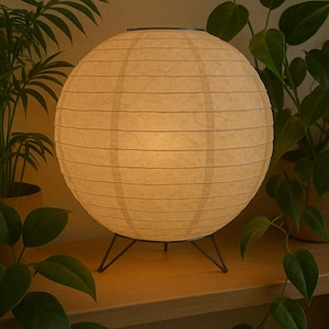 Lampada a sfera di carta giapponese – Paralume di design Zen da 25 cm per un arredamento naturale