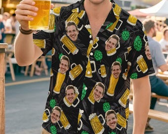 Custom Face Beer Hawaiian Shirt – Personalized Drinking Party Outfit