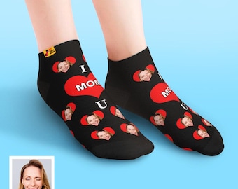 Custom Face Ankle Socks Personalized Photo Socks for Mom Funny Mother's Day Gift