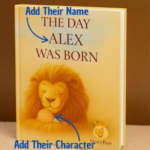 Livre d'histoire de naissance personnalisé pour enfants avec nom et personnage, cadeau unique pour bébé