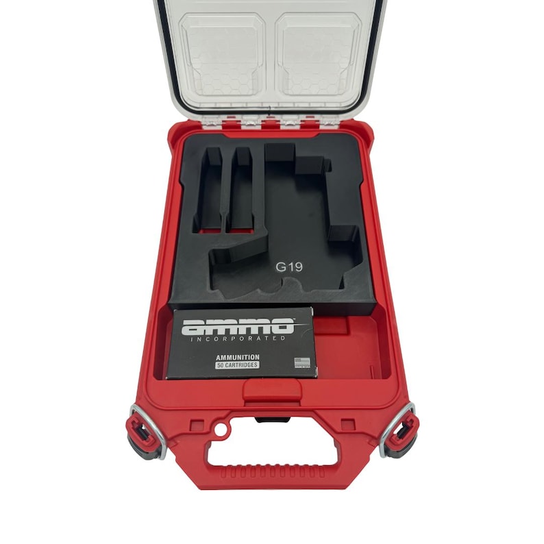 Pistol Insert for Milwaukee Slim Packout Organizer – 3D Printed Handgun Storage with Magazine & Ammo Slots image 6