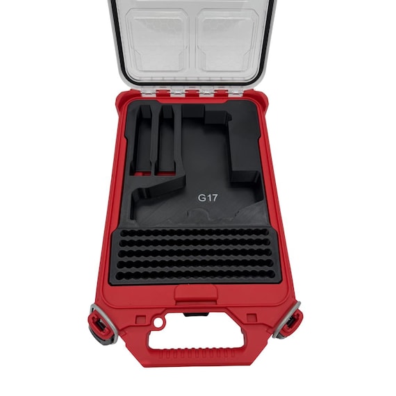 Pistol Insert for Milwaukee Slim Packout Organizer – 3D Printed Handgun Storage with Magazine & Ammo Slots
