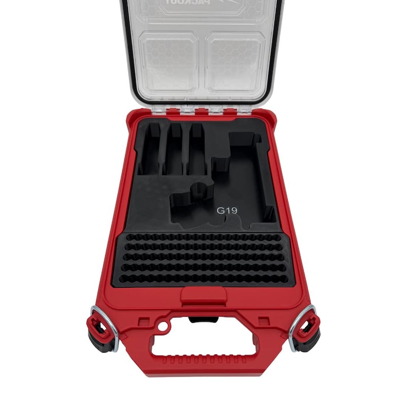 Pistol Insert for Milwaukee Slim Packout Organizer – 3D Printed Handgun Storage with Magazine & Ammo Slots image 3