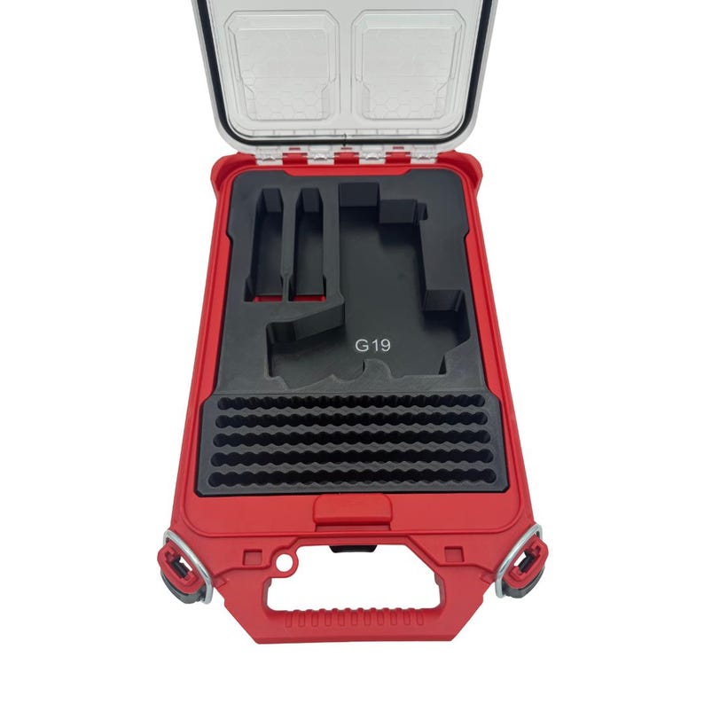 Pistol Insert for Milwaukee Slim Packout Organizer – 3D Printed Handgun Storage with Magazine & Ammo Slots image 5