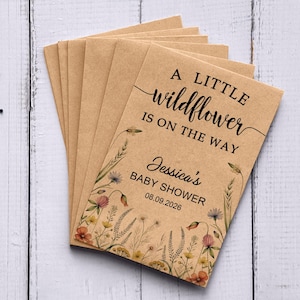 Bulk Baby Shower Favors, A Little Wildflower is on the Way Seed Packets, Birth Announcement Party Favors, Gift for Girl Boy
