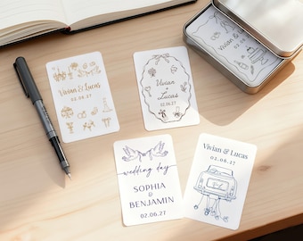 Personalized Wedding Playing Cards – Unique Guest Book Alternative, Custom Deck, Vintage Romantic Style, Color Match