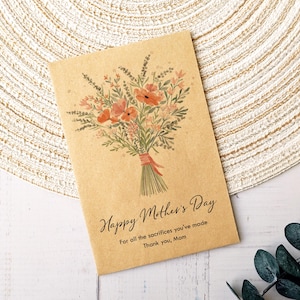 BULK Mother&#39;s Day Gift Wildflower Seed Packets Personalized Church Community Favors Happy Mother&#39;s Day Seed Envelope Church Mothers Day Gift