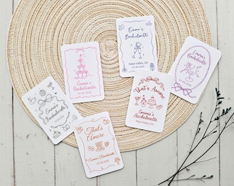 That's Amore Bachelorette Party Game Cards, Hen Party Game, Bach Weekend Games, Bridal Shower Favors, Personalized Playing Cards