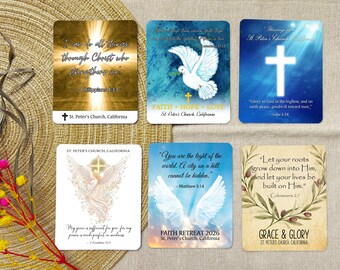 Bulk Personalized Bible Verse Magnets – Church Event Favors – Custom Scripture Gifts – Christian Faith Inspirational Fridge Magnets