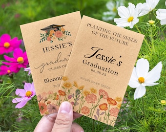 Graduation Wildflower Seed Packets/Personalized Plantable Seed Packet/Class of 2025 Grad Gifts/Bulk Graduation Party Favors/Grad Party Ideas