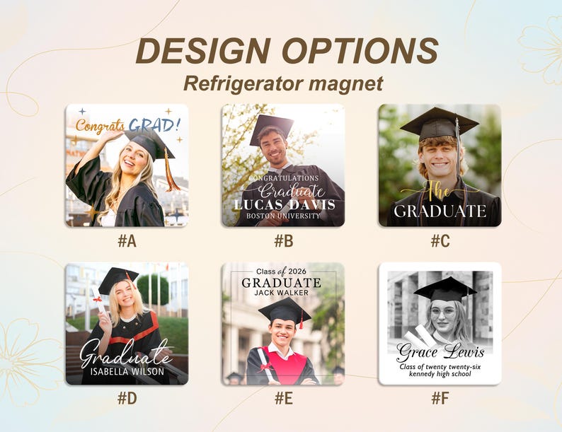 Personalized Graduation Magnet Class of 2026 Custom Photo Graduation ...