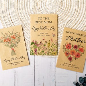 Mother&#39;s Day Favors/Seed Packets/Bulk Wildflower Seeds/Garden Party Favors/Happy Mother&#39;s Day Seeds/Wildflower Seed Gifts/Garden Seed Packet