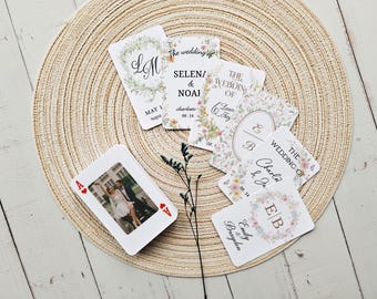 Personalized Wedding Playing Cards, Monogram Guest Book Alternative, Unique Garden Theme Wedding Favors, Custom Outdoor Party Gifts