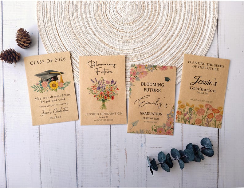 Grad Packet Bulk Graduation Party Favors/graduation Wildflower Seed Packets ...