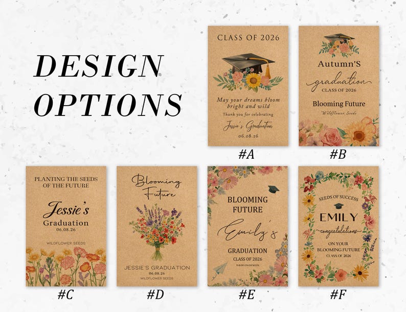 Grad Packet Graduation Wildflower Seed Packets/personalized Plantable Seed Packet ...