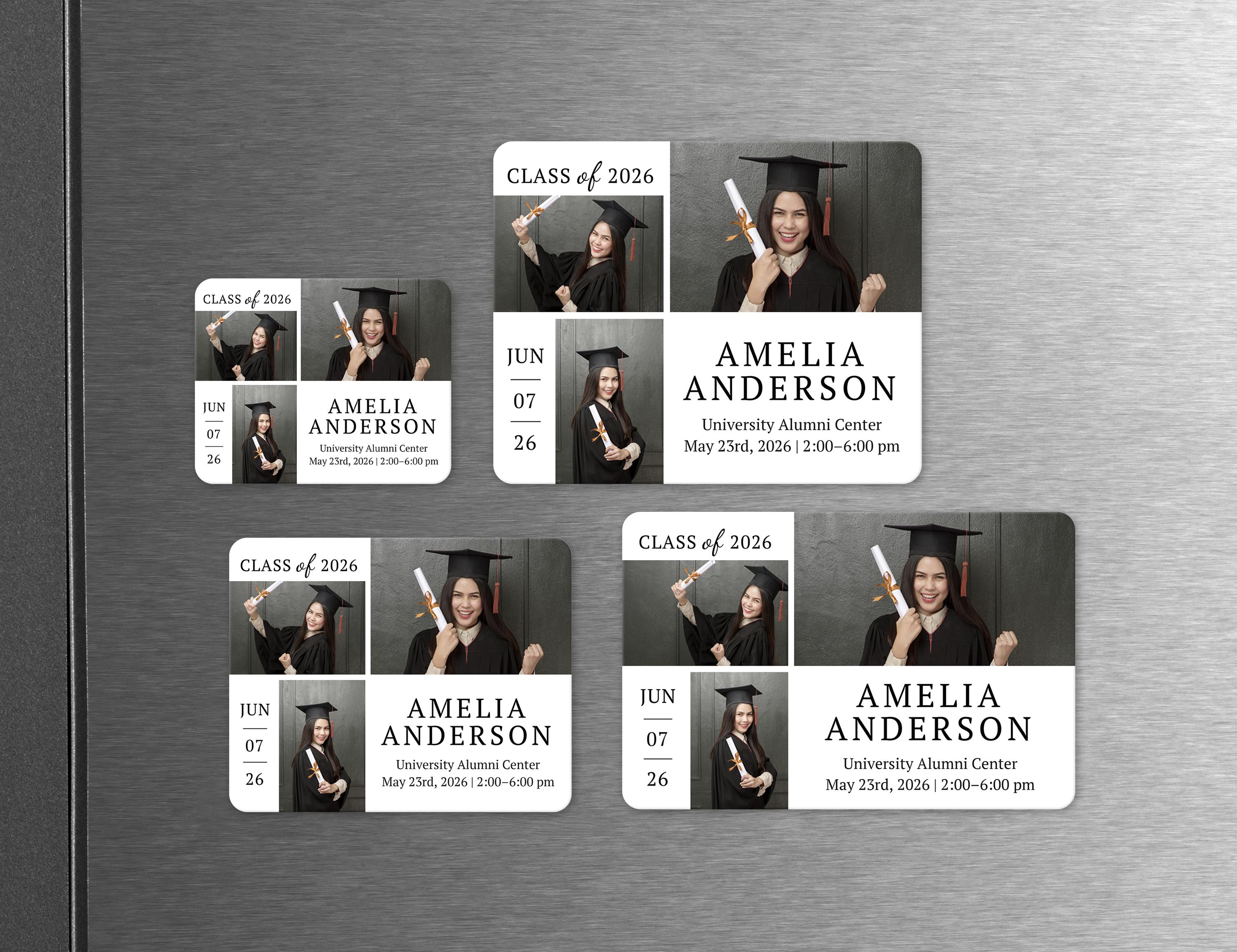 Graduation Photo Magnet Announcement Class of 2026 Personalized Grad ...